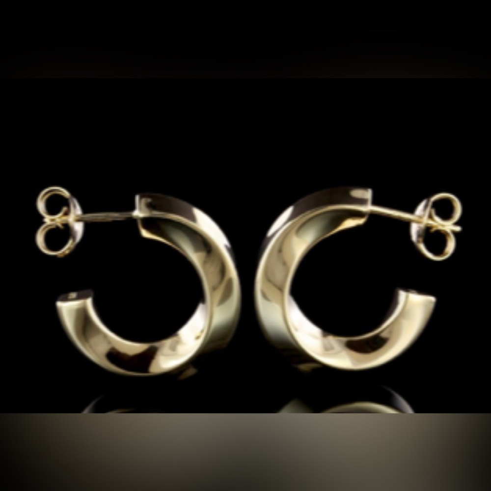 Tiffany Co. 18k yellow gold twisted hoop earrings - Picture 2 of 6